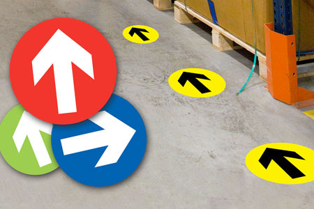 Coronavirus Distancing Arrows Floor Stickers available from OceanCreative in Bedfordshire